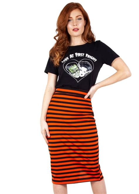 Jawbreaker Marnie Striped Pencil Skirt Attitude Clothing