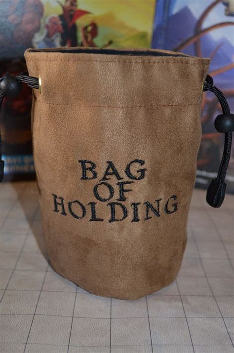 Dice Bag Custom Embroidery Suede Brown Bag Of Holding Thing 1 Dice Bag