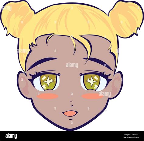 Anime Girl With Star Eyes Stock Vector Image Art Alamy