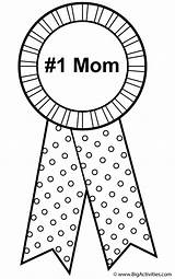 Coloring Ribbon Mother Mothers Ribbons Happy sketch template