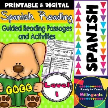 Spanish Reading Guided Reading Passages Level 1 FREE TPT