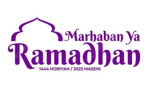 Marhaban Ya Ramadhan Texto Púrpura Editable Vector Png Ramadán