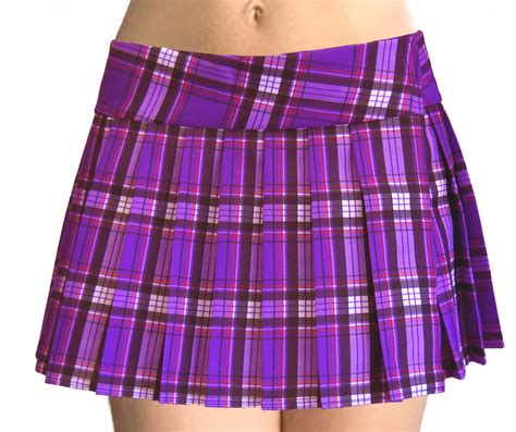 Junior To Plus Size Purple Schoolgirl Plaid Pleated Mini Skirt Etsy