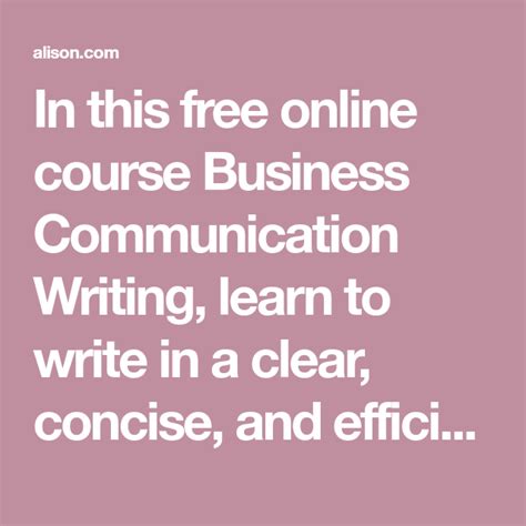 In This Free Online Course Business Communication Writing