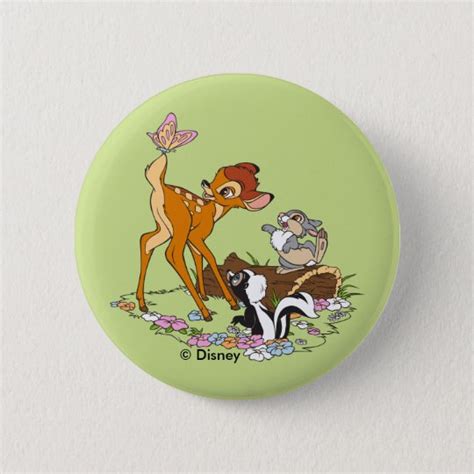 Bambi With Butterfly On Tail Button