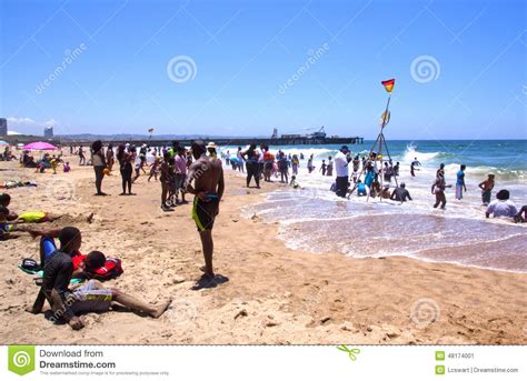 Crowd Of People On North Beach In Durban Editorial Photo Image Of