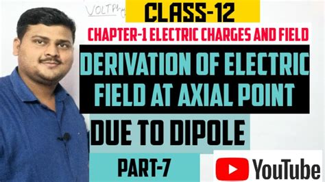 Derivation Electric Field At Axial Point Of A Dipol Part 7 Electric