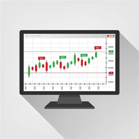 Web Trading Information On Computer Screen Trend Graphs Report Concept