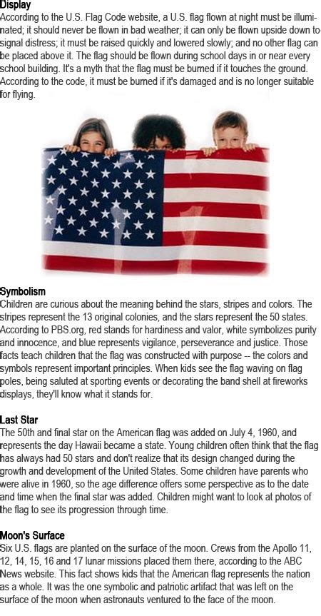 Us Flag Facts For Kids Childhood Education