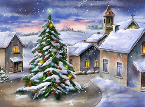 20 Inspiring Christmas Paintings Free And Premium Templates