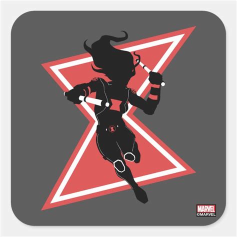 Avengers Classics Black Widow Icon Graphic Square Sticker Zazzle