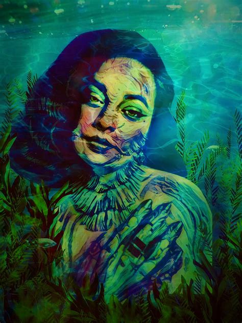 Black Lagoona Poster Green Painting By Aaron Clarke Pixels