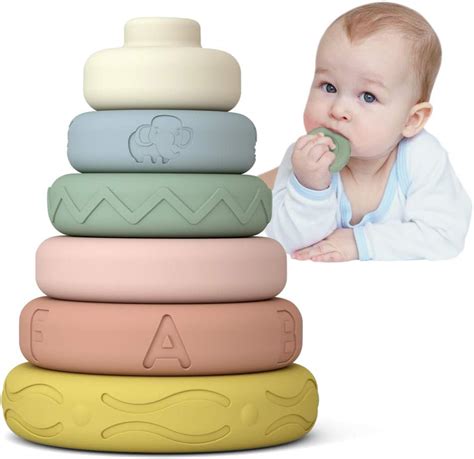 Mini Tudou 6 Pieces Baby Stacking And Nesting Toys Soft Stacking