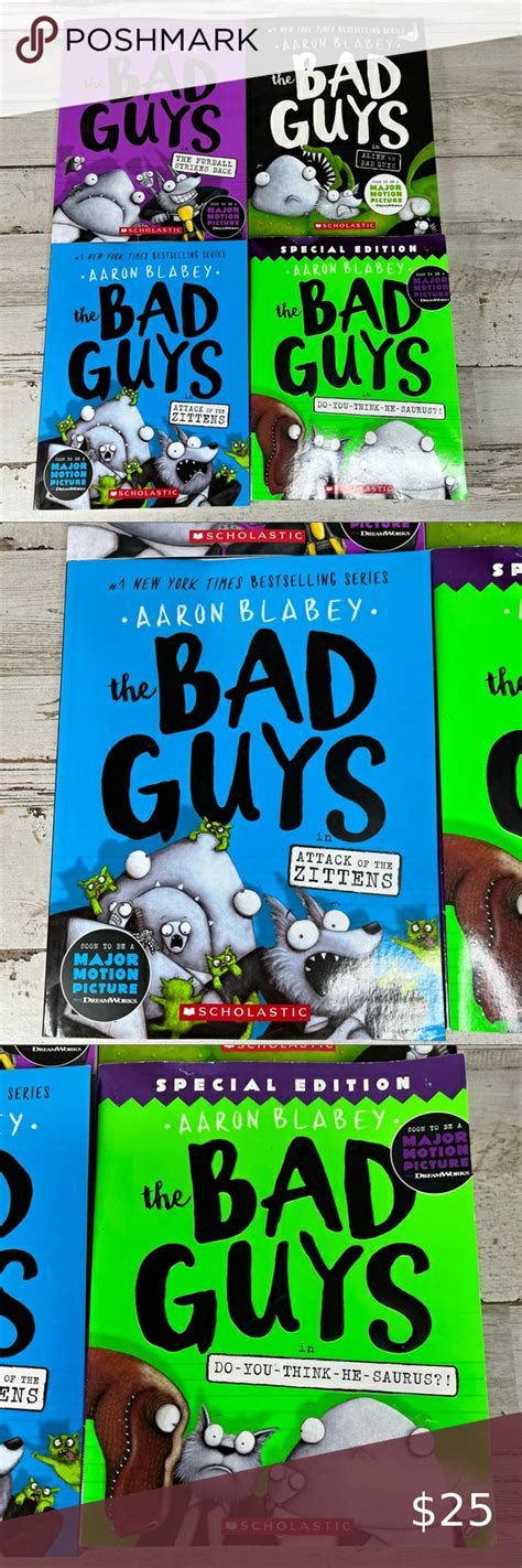 Lot 4 The Bad Guys Series Books By Aaron Blabey Bad Guy Motion Picture