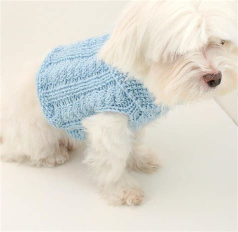 P06 Cabled Dog Sweater Knitting Pattern By Knitsycrochet Knitting