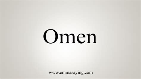 How To Say Omen Youtube