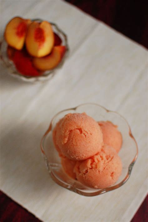 Peach Champagne Sorbet With Thyme Beantown Baker