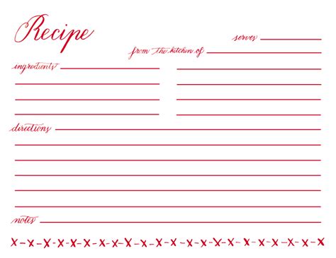 12 Best Images Of Printable Recipe Cards With Lines Free Printable