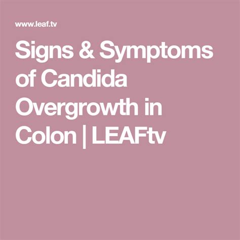 Signs And Symptoms Of Candida Overgrowth In Colon Candida Overgrowth