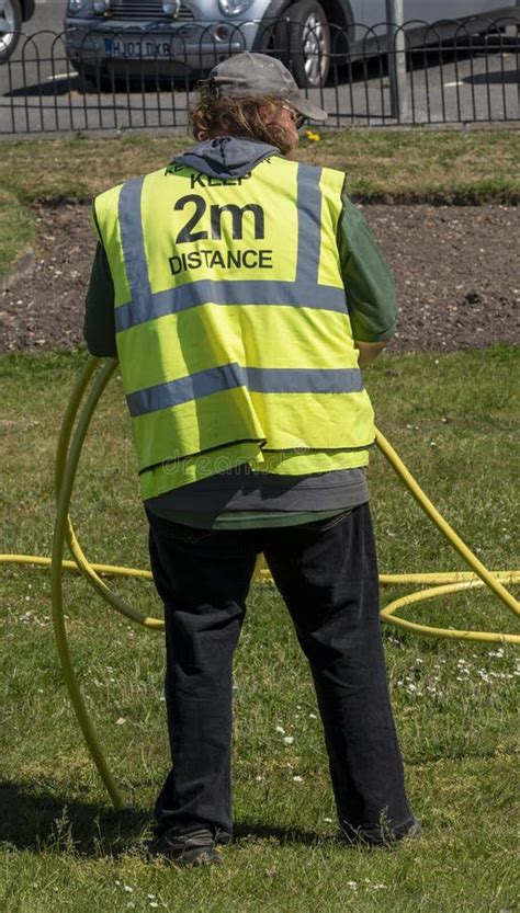 Keep 2 M Reflective Jacket Being Worn By A Male Worker Editorial Stock