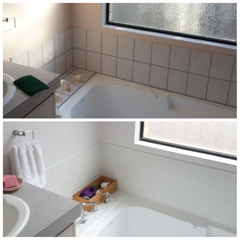 View painting tile as a treatment that may. Before and after after using Rustoleum Tile Paint ...