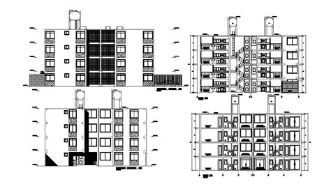 Storey Apartment Building Section Cad Drawing Dwg Cadbull My Xxx Hot Girl