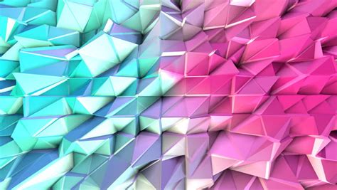 Abstract Simple Blue Pink Low Poly 3d Surface As Sci Fi Background