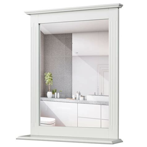 • in general bathroom vanity mirrors are expensive. Bathroom Wall Mount Mirror with Shelf Storage Vanity ...