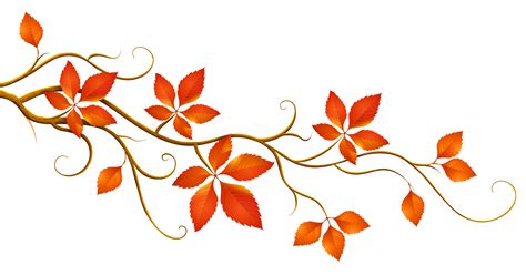 Decorative Branch With Autumn Leaves Png Clipart Fall Leaves Drawing