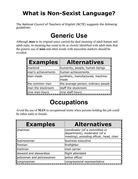 What Is Non Sexist Language