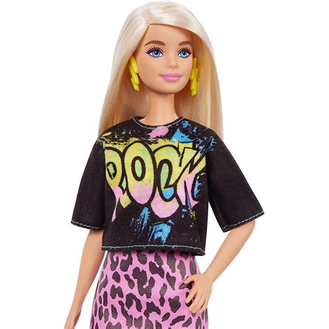 الدمية عارضة الأزياء الأصلية من باربي مع قميص و تنورة عصريين Barbie