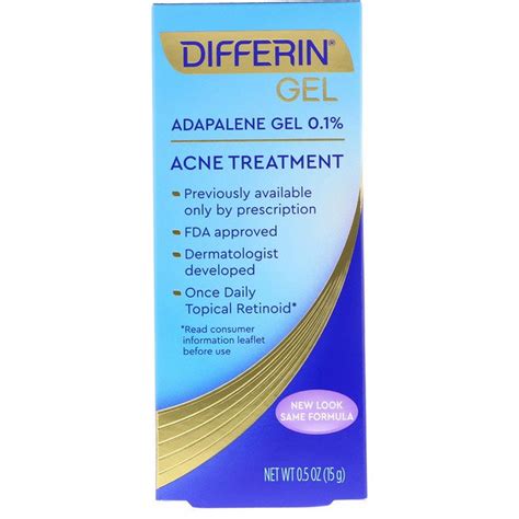 Differin Adapalene Gel 0 1 Acne Treatment 0 5 Oz 15 G Aforablog