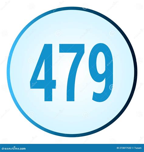 Number 479 Symbol Or Logo With Round Frame In Blue Gradient Color Stock