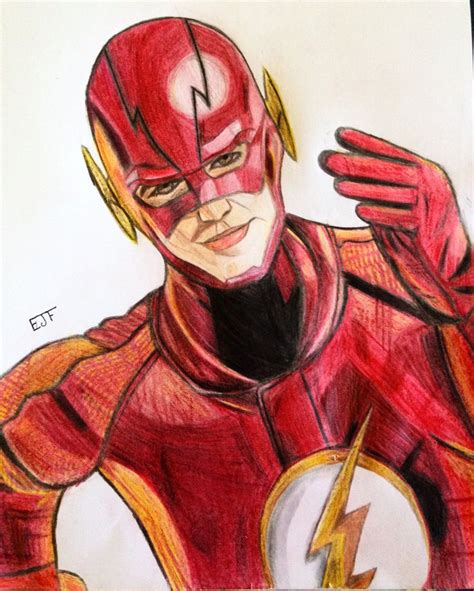 A Drawing Of The Flash Is Shown In Color