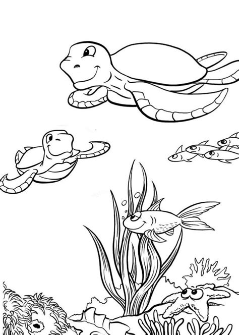 Baby sea turtles are the cutest thing. Sea turtle coloring pages to download and print for free