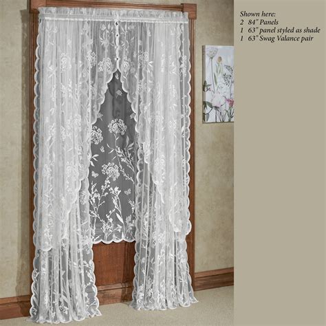 Summerfield White Butterfly Floral Lace Window Treatment