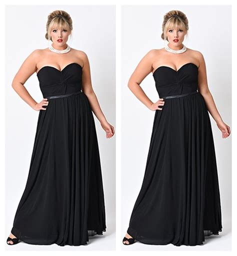 Find A Cheap Black Plus Size Prom Dresses Elegant Sweetheart Dinner Dresses Long Empire Party