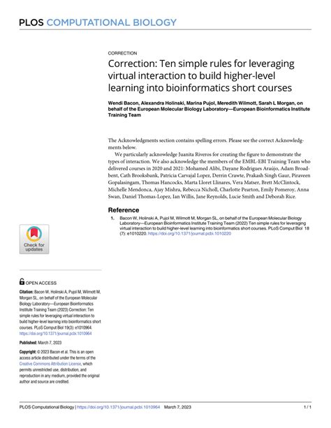 Pdf Correction Ten Simple Rules For Leveraging Virtual Interaction To Build Higher Level