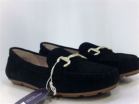 White Mountain Womens Scotch Leather Closed Toe Loafers Black Size 9