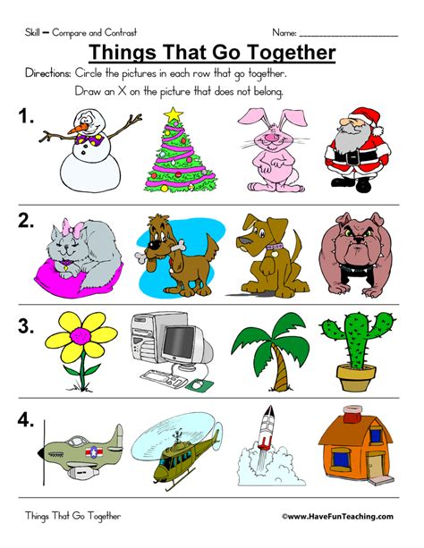 Things That Go Together Worksheet Have Fun Teaching