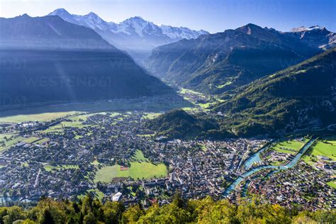 Switzerland Canton Of Bern Bern Alps View Of Interlaken View From