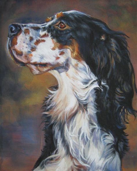 English Setter Dog Art Portrait Canvas Print Of Lashepard Etsy