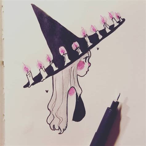 Debbie On Instagram “candles Inktober Day 26 🎊 A Witch With Candles