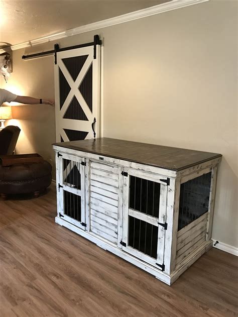 Urban Farmhouse Designed Indoor Double Dog Kennel Features Sherwin