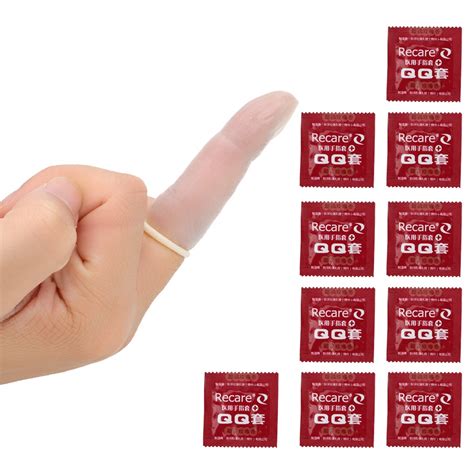Nndn 10 Pcs Set Finger Sleeves Latex Condoms Adult Products Vagina Stimulation Female