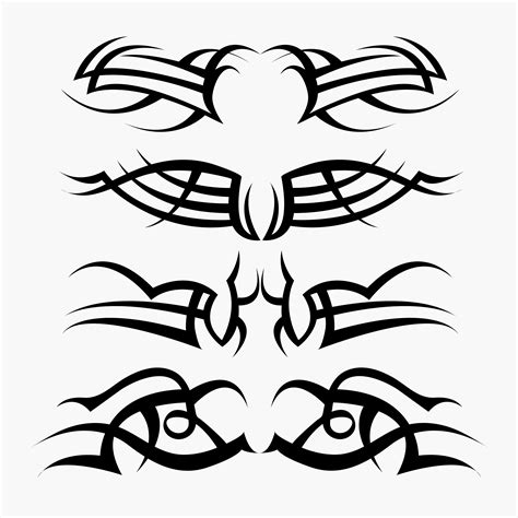 Patterns Of Tribal Tattoo Set Concept In Gothic Having Wing And Fly