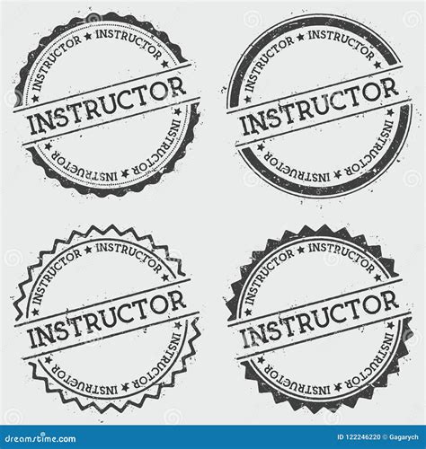 Instructor Insignia Stamp Isolated On White Stock Vector Illustration Of Hipster Modern