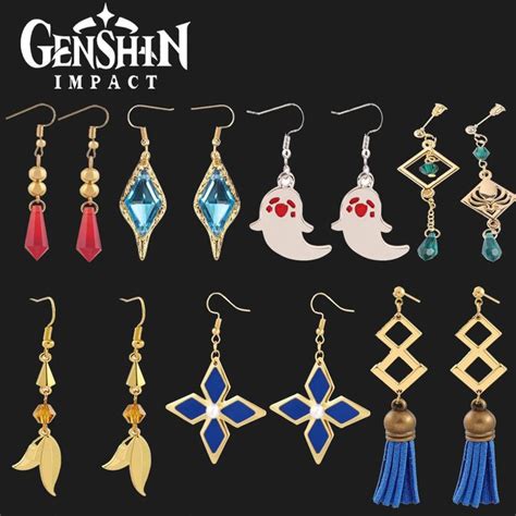 Genshin Impact Tartaglia Earrings Hu Tao Venti Kaeya Alberich Aether