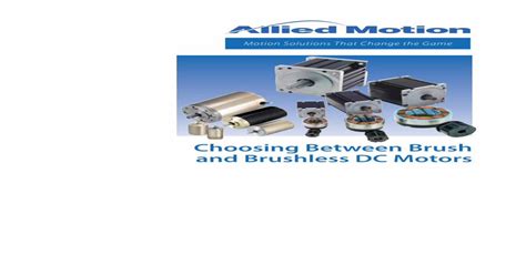 Pdf Choosing Between Brush And Brushless Dc Motors · 4 Motion