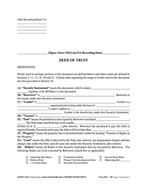 Deed Of Trust Fill Out And Sign Printable Pdf Template